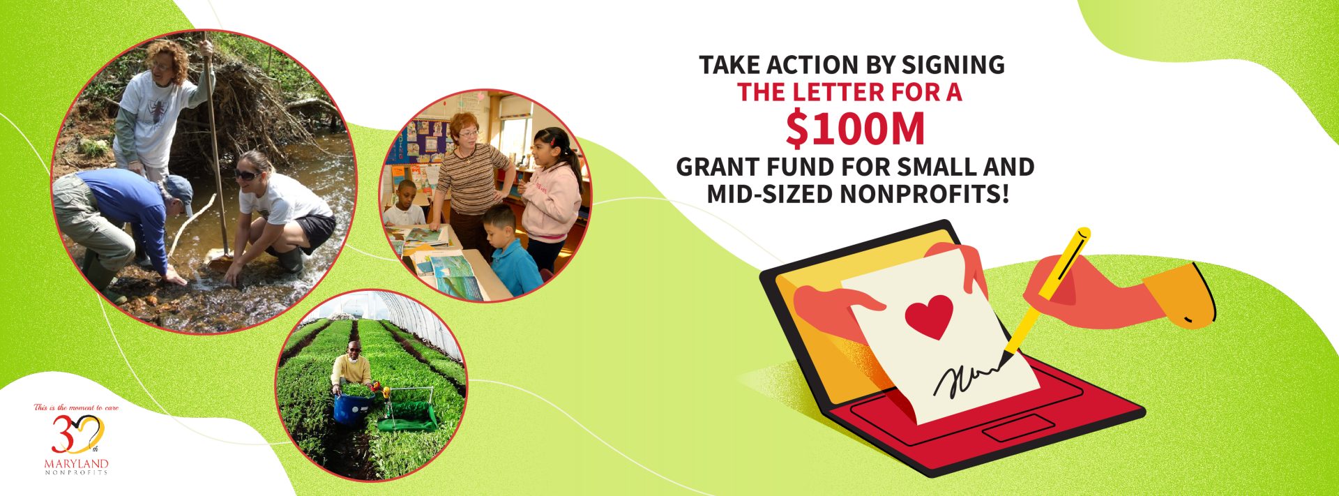 $100m for Maryland's Small and Medium-Sized Nonprofits banner