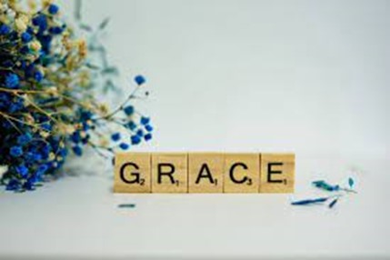 Word game tiles spelling out "Grace"